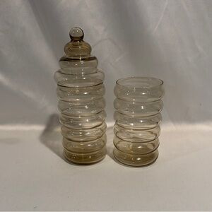 Mid-Century Modern Holmegaard Primula Jars Jacob Bang Smoked Glass A Pair